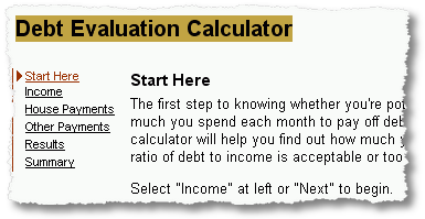 debt evaluation calculator