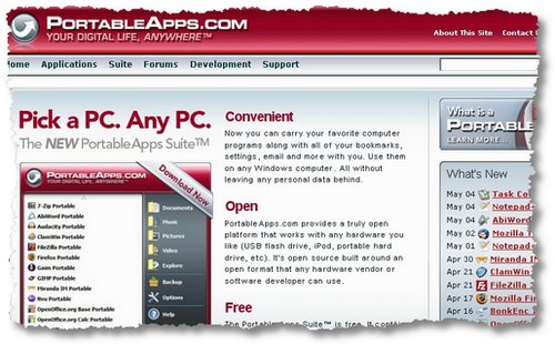portableapps frontpage