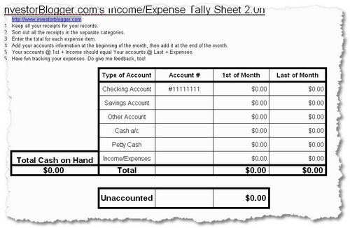 tally sheet